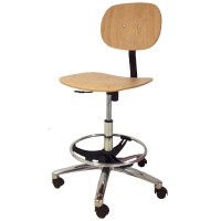 Tabouret en bois Kinefis Elite : Avec dossier, anneau de repose-pieds et hauteur élevée de 55 à 80 cm Tabouret en bois Kinefis Elite : Avec dossier, anneau de repose-pieds et hauteur élevée de 55 à 80 cm